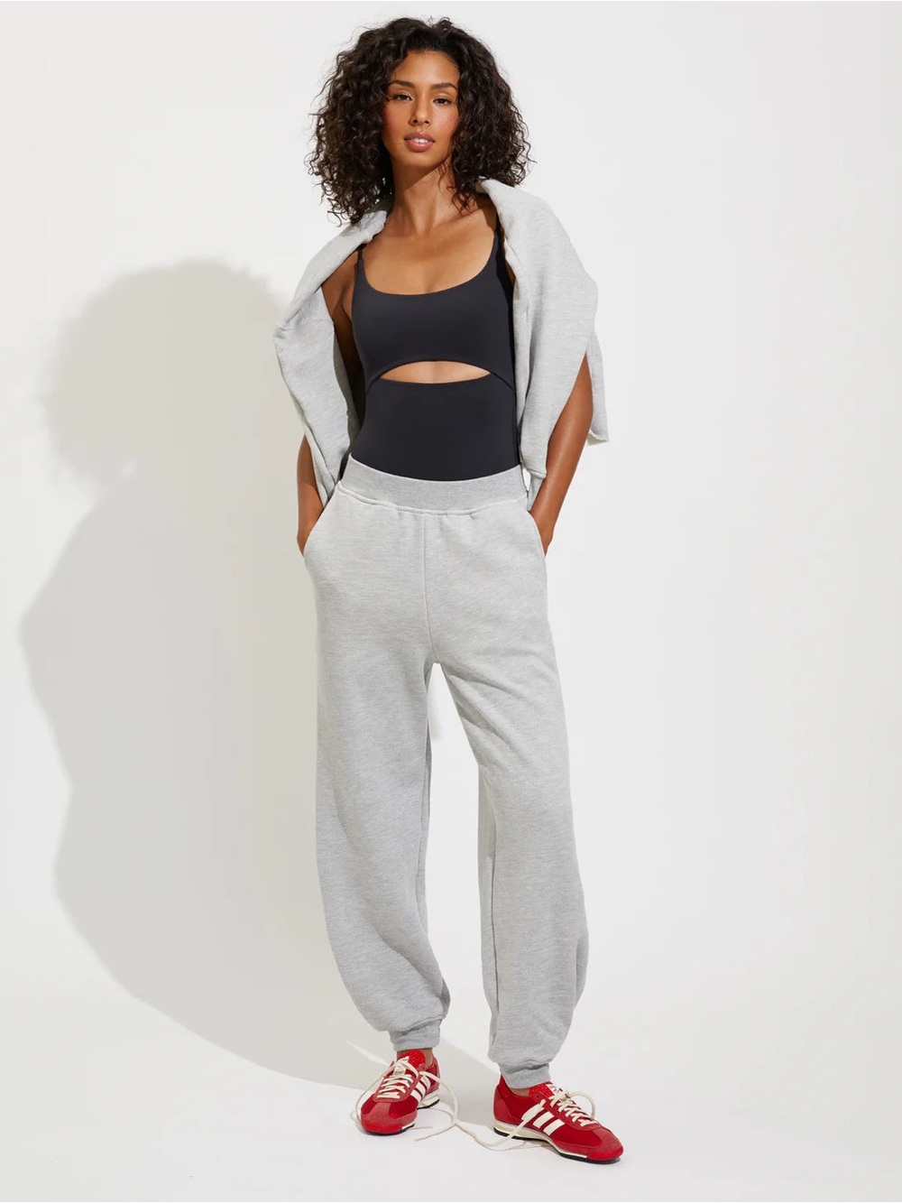 Left On Friday Field Day Sweatpant Heather Grey Size Small High Rise Barrel Leg